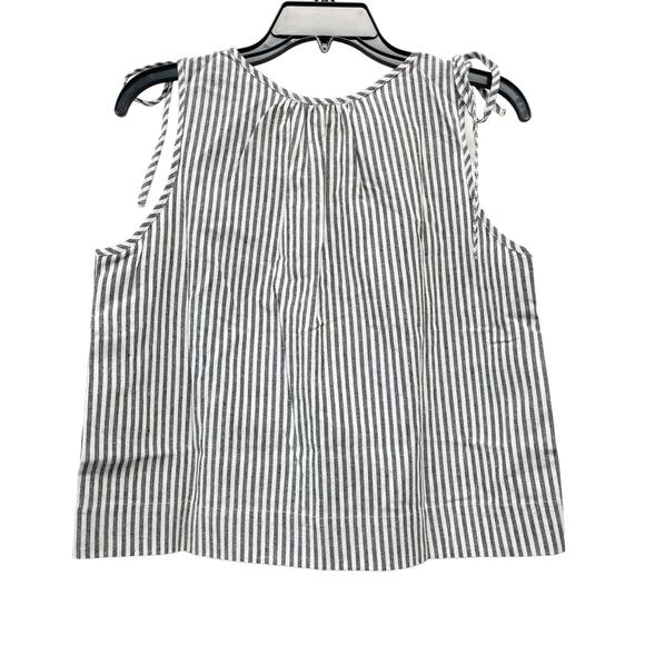 Evidnt Los Angeles Black & White Striped Linen Blend Sleeveless Top Size M - Picture 5 of 5